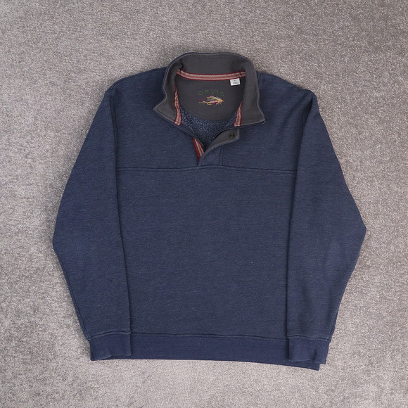 Orvis Signature 1/4 Snap XL Blue Long Sleeve Pullover Sweatshirt - Picture 1 of 9